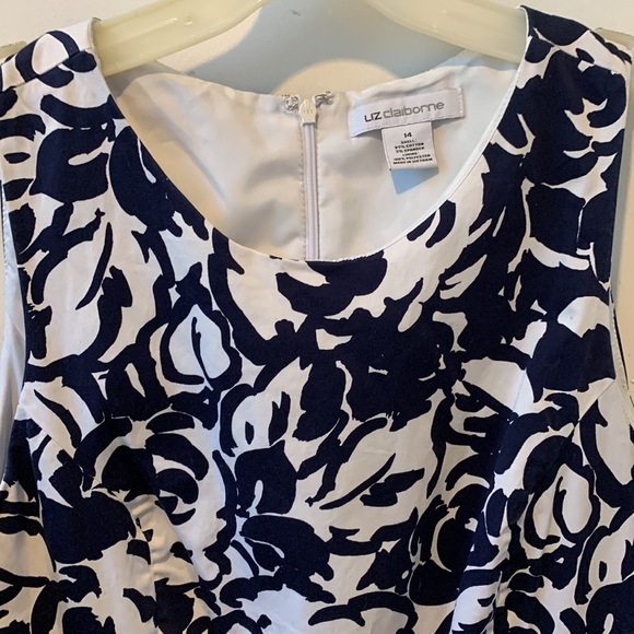 Liz Claiborne Women’s Size 14 Flare Floral Striped Dress - Picture 2 of 4